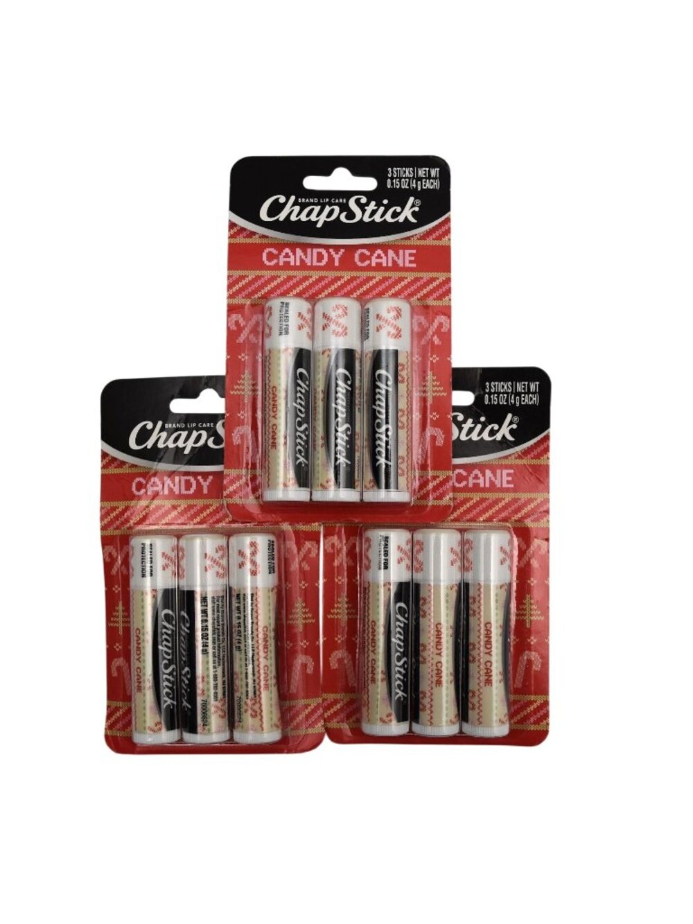 ChapStick Candy Cane Lip Balm 3-Pack - 0.15 Oz Each Holiday Edition